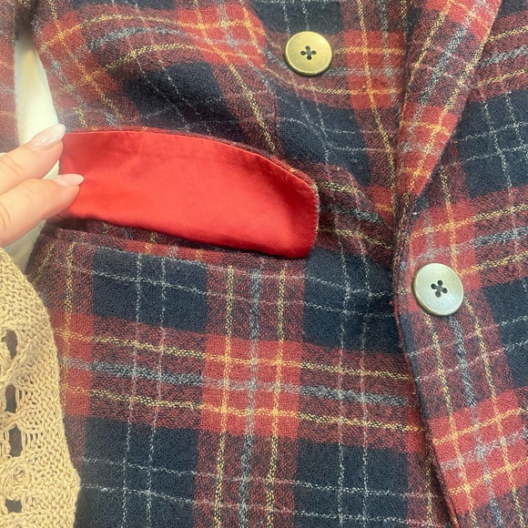 Spring 100% Wool Plaid blazer CAPULET brand - Picture 6 of 6